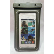 (7.9 in., army green) Waterproof Phone Pouch for Swimming Beach Outdoor Sports PVC Sponge ABS Material