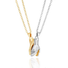 (Silver Gold) Two Souls One Heart Pendant Necklaces For Couple, Magnet Couples Necklace