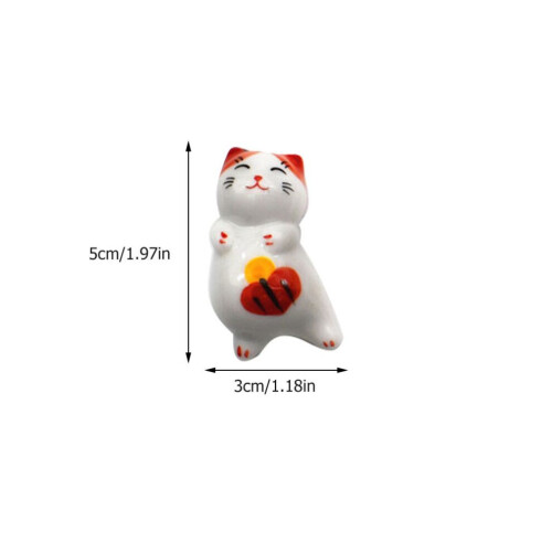 5-piece ceramic rest set with cat design for chopsticks & spoons 1