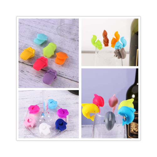 5 Silikon-Weinglas-Marker-Aufkleber für Partys 2