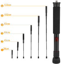 Mini verstellbarer Monopod-Stützzahl für Kamera, 122cm, Schwarz