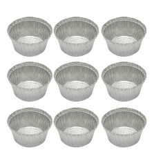 50 runde Aluminiumfolienschalen (120 ml) zum Grillen und Backen, 8 x 3,7 cm