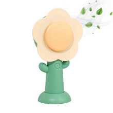 (Blue) Adjustable Recharging Fan With USB Cable Flower Shape Battery Operated For Camping Outdoor Lovely Summer Cooling Tools