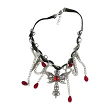 Graceful Feather Fringe Pendant Jewelry Lightweight Alloy-Red