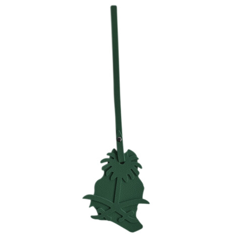 Modern PU Keychain Featuring Coconut Tree Detail-dark green