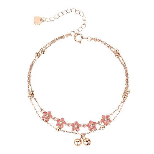 Copper Anklet With Adjustable Fit And Bell Designs Accessory For