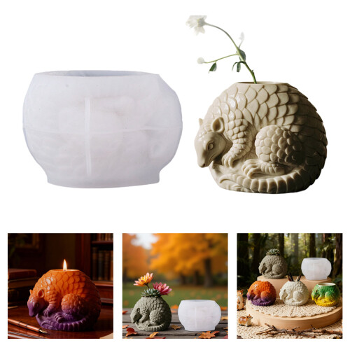 Flexible Silicone Pangolin Mold For Concrete Resin Planter And 1