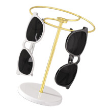 Compact Design Metal Glasses Rack 360 Degree for Store-Gold