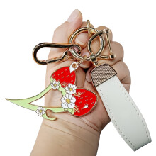 Zinc Alloy Strawberry Keychain Fashion-Leather Metal Strawb