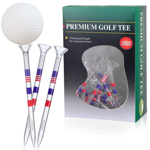 50 plastic golftees van 3 1/4 inch (8,3 cm) voor training, wit