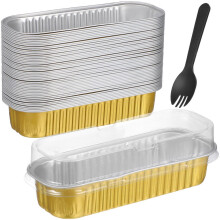50 Mini-Aluminiumfolien-Kastenformen mit Deckel