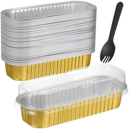 50 Mini-Aluminiumfolien-Kastenformen mit Deckel