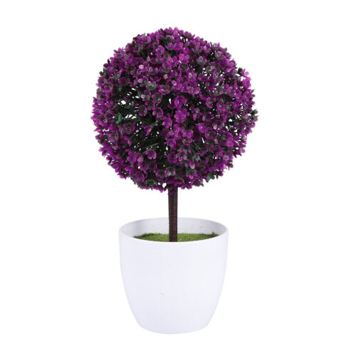2 bolas de plantas artificiales, flores de bonsái, plástico (, rojo)