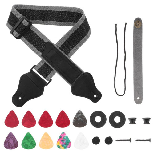 1 set justerbar gitarrrem med plektrum och tillbehör