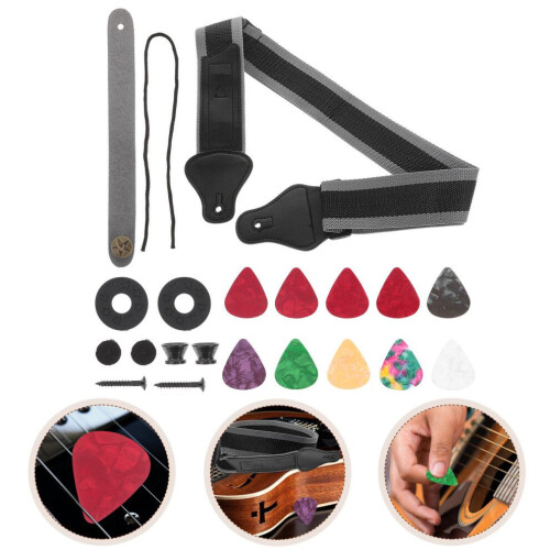 1 set justerbar gitarrrem med plektrum och tillbehör 2