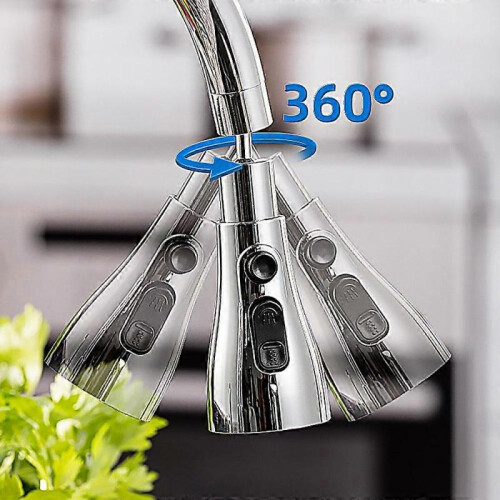 (A) Universal Pressure Tap Nozzle Faucet Replacement Pull Down Spray Head Multifunction Kitchen Bathroom Faucets 2