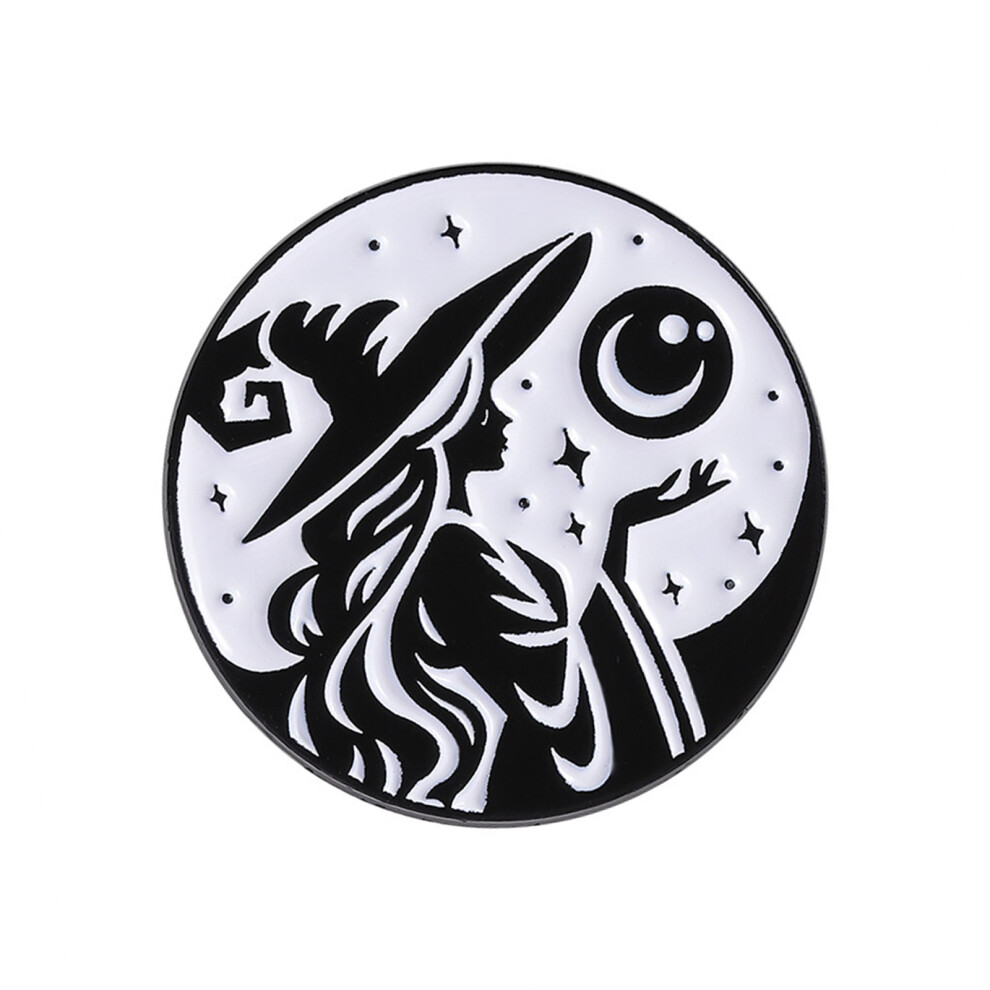 Black Gothic Moon Cats Enamel Pin Punk Jewelry Halloween-Qhxz4803