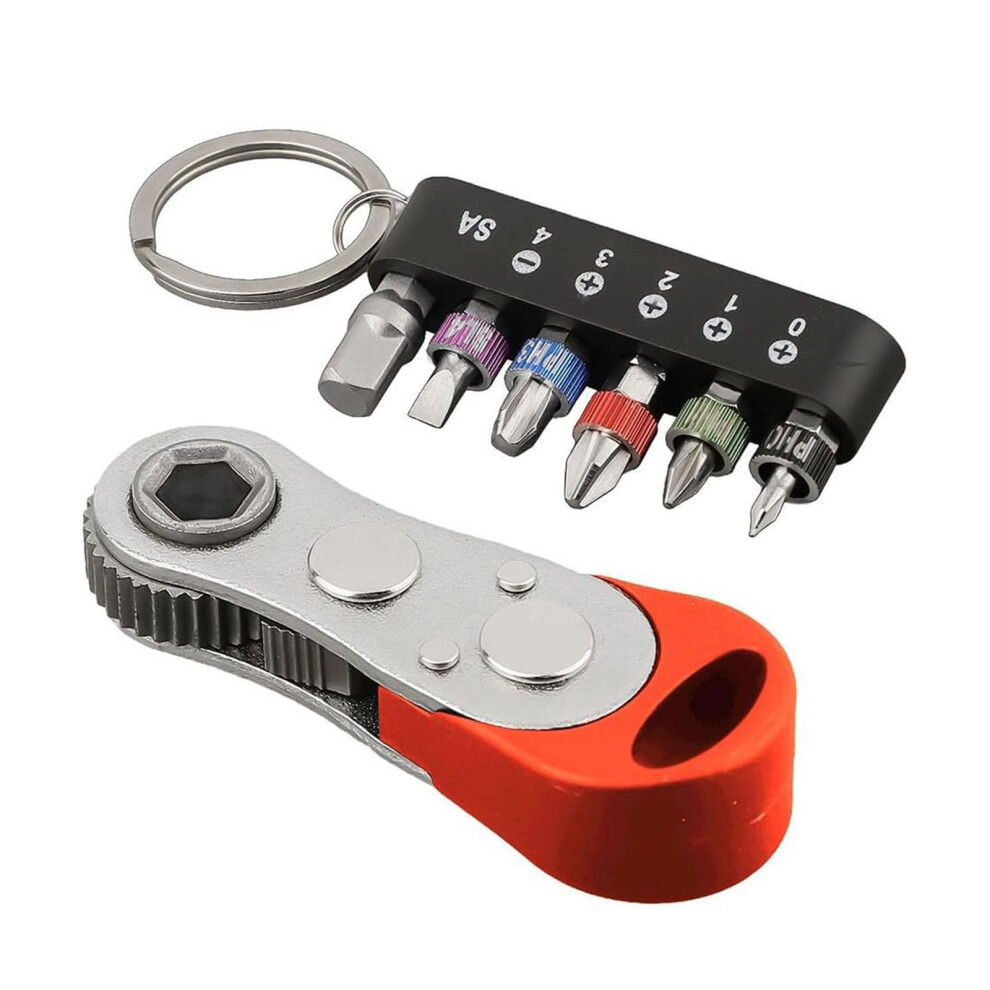 Multifunctional Ratchet Screwdriver Interchangeable Bit-Red 7754000311675