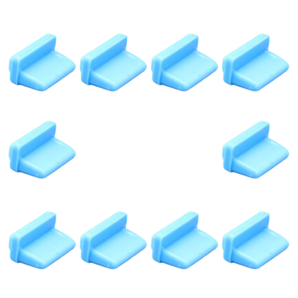 10Pcs Usb Port Cover Flexible Usb Interfaces Dustproof Cap- Blue 7754000333424