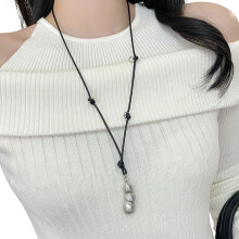 Peanut Alloy Necklace Stylish Adjustable Neckchain-Silver