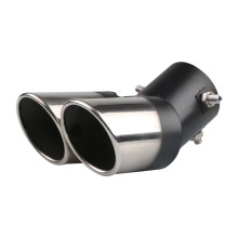 Stainless Steel Exhaust Tip Universal Fit For Most Cars Bevelled Silver Turbine Whistle Tail Pipe