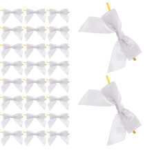 50 satijnen cadeaulinten met draadsluiting, 10,5 cm, voor manden, zilverkleurig