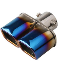 Tail Pipe Universal Stainless Steel Exhaust Outlet Nozzle End Square End Blue Flat Tips