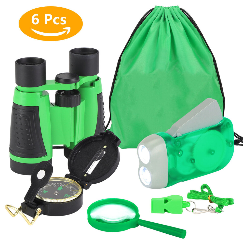 6Pcs Outdoor Binoculars Kids Camping Hiking Green-image-OPC-PMXMX95-NEW