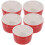 5-piece ceramic baking dish with basket, handleless dessert bowl, red 5