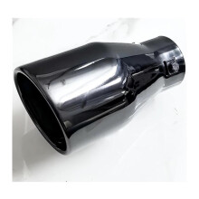Universal Car Rear Modification Parts Exhaust Tip 63mm Round Tail Pipe 1-Piece Stainless Steel Titanium Black Finish