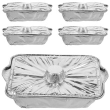5 Stück Alufolienbehälter mit Deckel für Essen und Camping