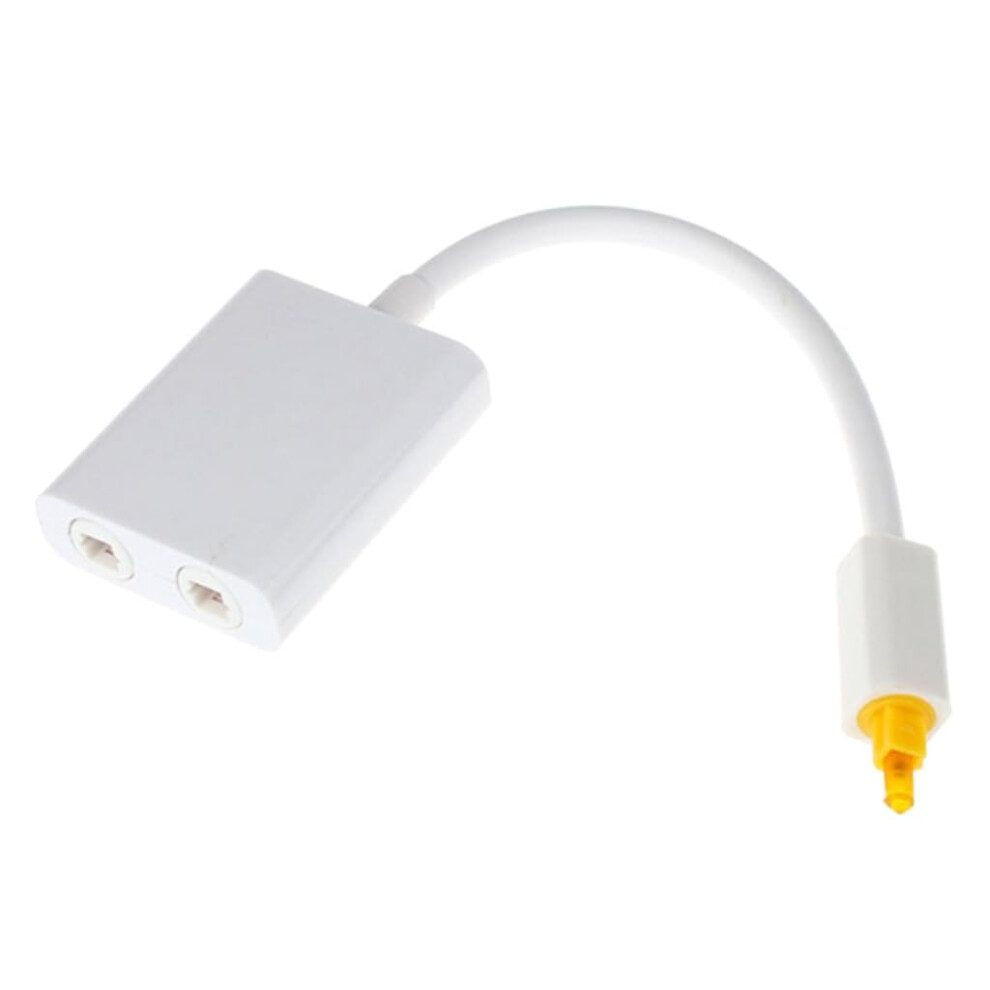Auditory Cable Splitter 1 In 2 Out Optical Auditory Cable Adapter For Amplifiers And Sound Box Toslink Compatible White 9339159112724