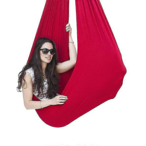(100*280CM,red)Children's Elastic Swing Sensory Training Alleviates Autistic Indoor Swing Hammock Nylon