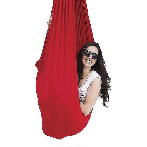 (100*280CM,red)Children's Elastic Swing Sensory Training Alleviates Autistic Indoor Swing Hammock Nylon 1