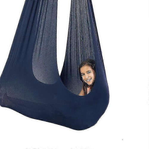 (100*280CM,Dark blue)Children's Elastic Swing Sensory Training Alleviates Autistic Indoor Swing Hammock Nylon 1