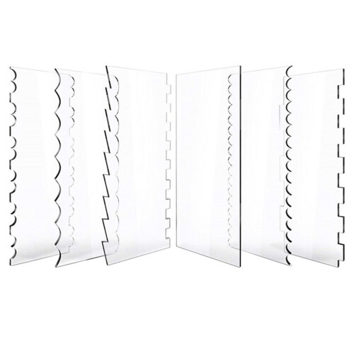 6 Odontoid cake scrapers, transparent baking accessories