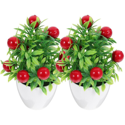 6 künstliche Bonsai-Obstbäume im Topf 1