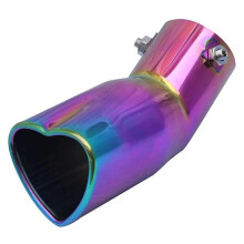 Exhaust Tips Universal Interface 63mm Heart-Shaped Exhaust End Tail Muffler Pipe Colorful Bent