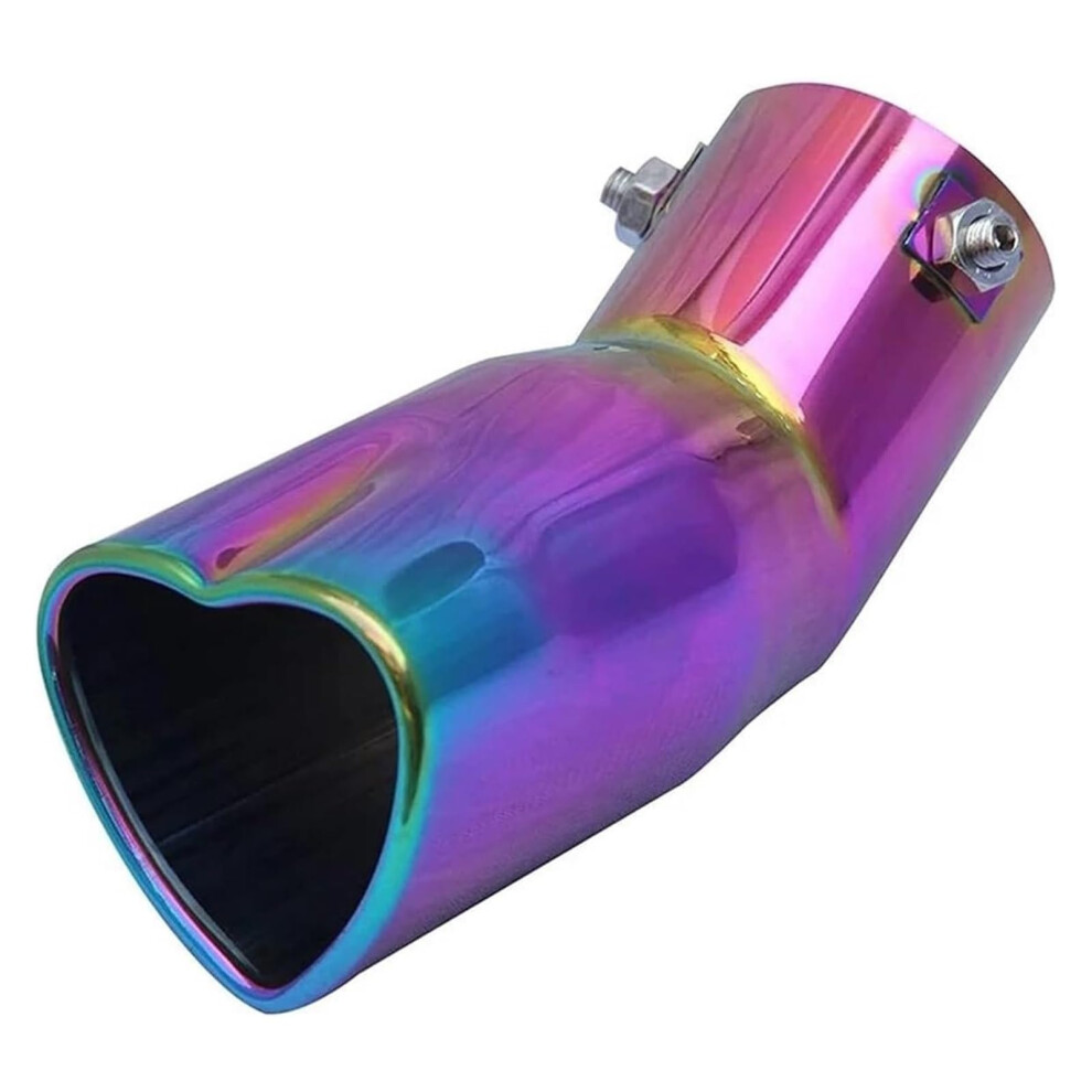 Exhaust Tips Universal Interface 63Mm Heart-Shaped Exhaust End Tail Muffler Pipe Colorful Bent 9339159114810