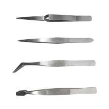 Curved Nose Flat Nose Tweezers Set Jewelry- 4 piece set