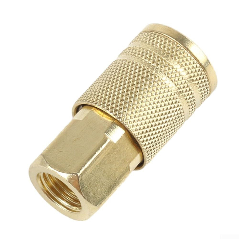 1/4 Inch Male Thread Pneumatic Hose Fitting Copper Plated Iron Quick Release Coupling For Air Compressor Rust Resistant 9339159115022