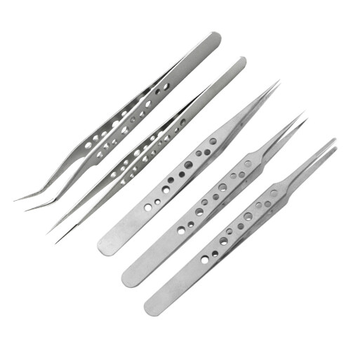 5Pack Professional High Precision Stainless Steel Straight Tip