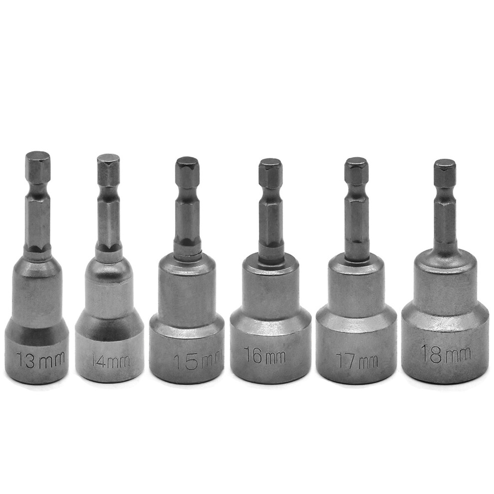 6Pcs/Set 6Mm-14Mm Hex Socket Sleeve Nozzles Nut Driver Set-13 7696000257723