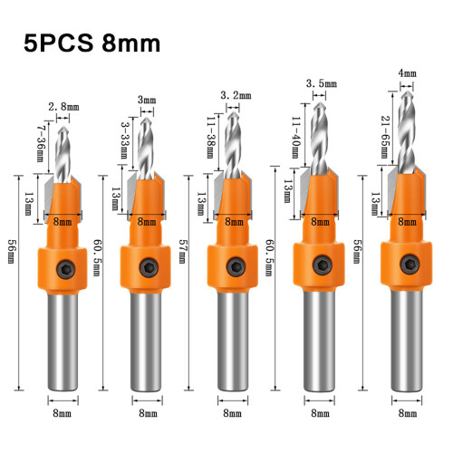 8mm/10mm HSS Countersink Drill Bit Set Reamer Woodworking-10mm 2