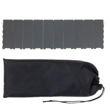 Camping Windscreen Foldable 10-Panel Metal Stove Wind Blocker Lightweight Grill Accessory with Storage Bag Dark Gray
