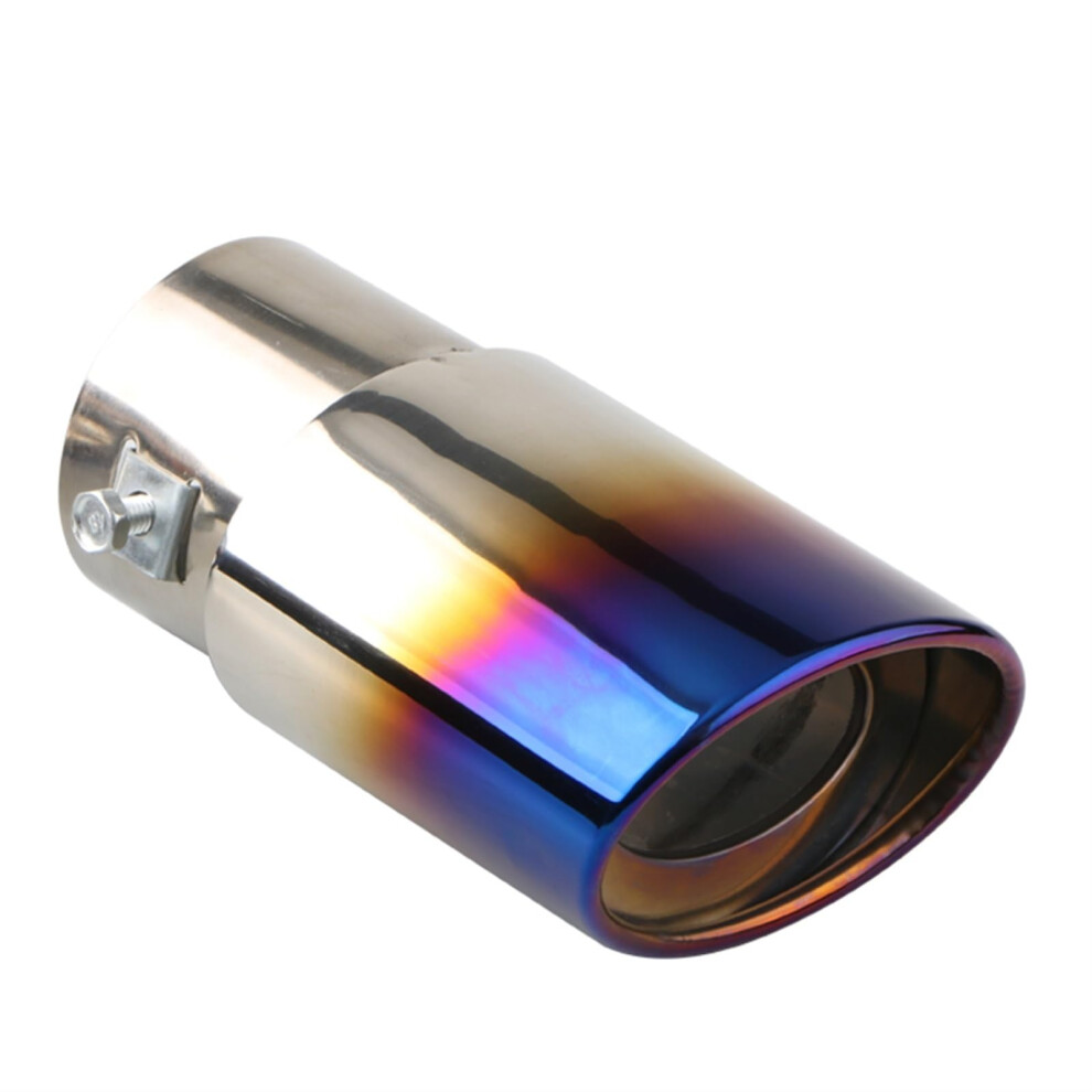 Car End Pipes Universal 63Mm Stainless Steel Exhaust Muffler Tip Round Chrome Tail Pipe Baked Straight Blue 9339159115893