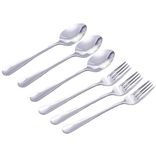 6-piece children's cutlery set with fork and spoon