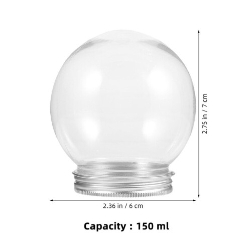 6 transparente Schneeballflaschen-Bastelzubehörteile 1
