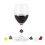 6 marqueurs de verres à vin en silicone sur le thème de Noël, à code couleur 1