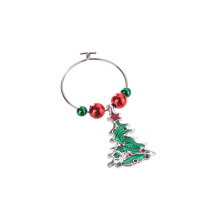 6 Weihnachtsweinglas-Anhänger, Metall, Kelchringe, Gastgeschenke